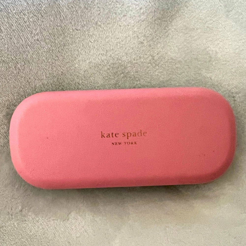 Kate Spade leather eyeglass case! 2 tone pink/green with gold trim.